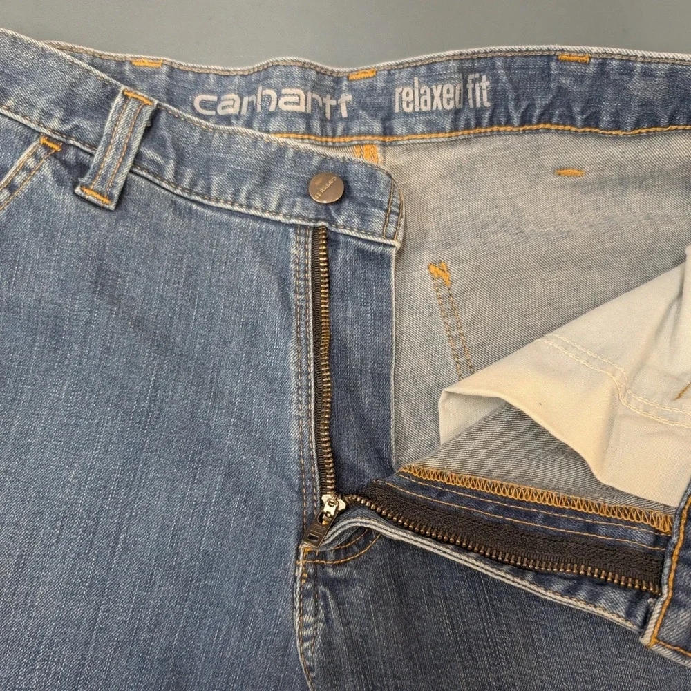 Carhartt Rugged Flex Jeans Mens 33x32 Blue Relaxed Fit Straight 102808-498‎